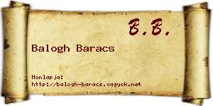 Balogh Baracs névjegykártya